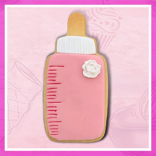 Galleta Baby Shower Biberón rosa