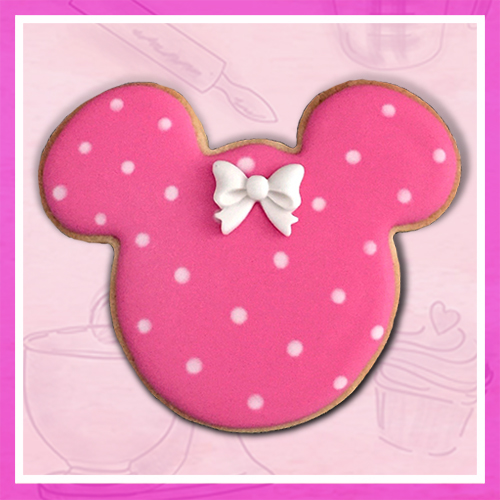 Galleta Minnie Disney rosa topos blancos